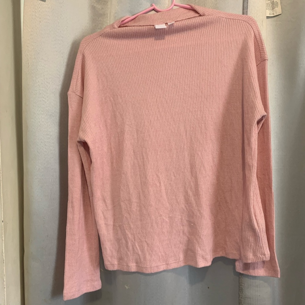GAP Lounge Set Pink Ribbed Long Sleeve Top And Pants Size Sm